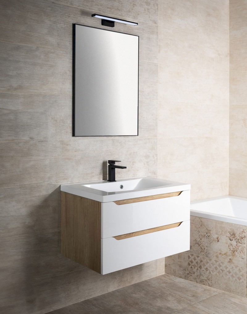 AROWANA zrcadlo v rámu 50x80cm, černá mat AWB5080