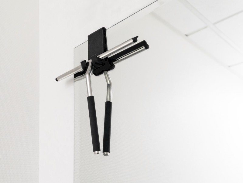 CERA stěrka do sprchy, černá, nerez lesk 13211110