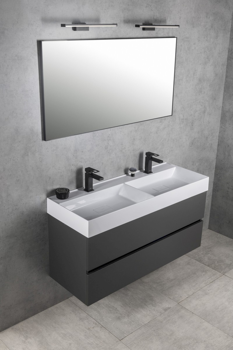 ODETTA umyvadlová skříňka 118x50x43,5cm, antracit matný DT120-3434