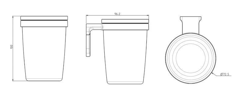 ZERO držák kartáčků, chrom/ABS ZE004