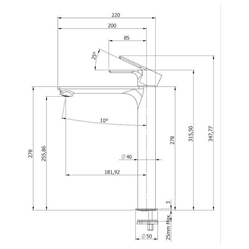 PAX stojánková umyvadlová baterie vysoká, prodloužená hubice, bílá mat XA07/14