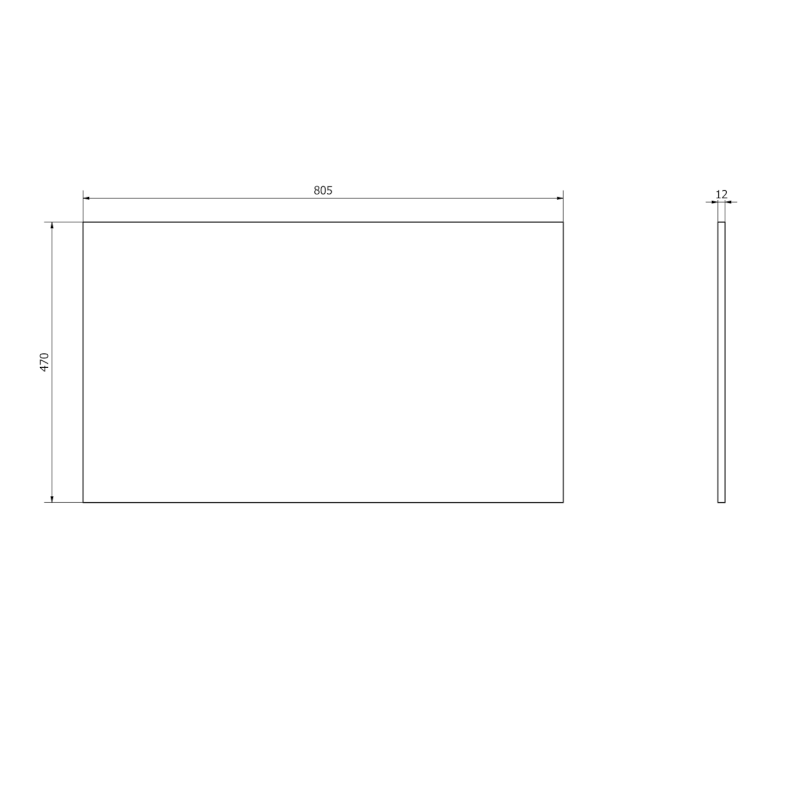 SKARA deska Rockstone 80,5x1,2x47cm, bílá mat CG023-0101