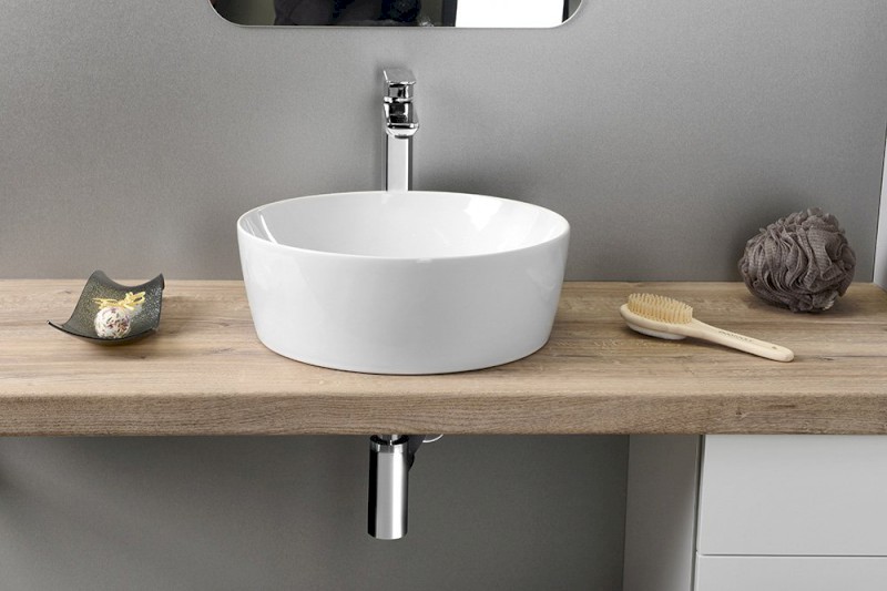 NUBES keramické umyvadlo na desku průměr 40cm, bílá ExtraGlaze 903911