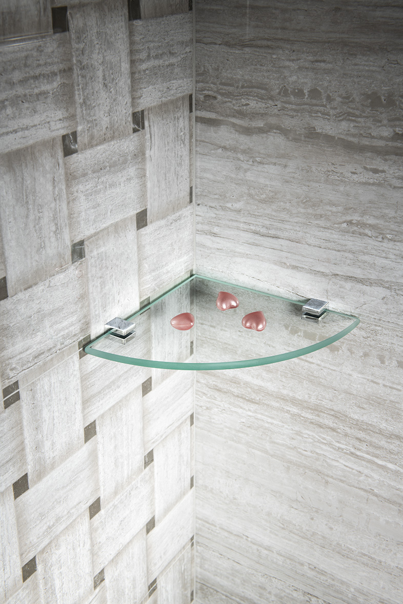 ASOFFI držáky skleněné poličky 8mm, chrom XJ018