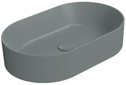 KUBE X keramické umyvadlo na desku, 60x37cm, oválné, agave mat 945804