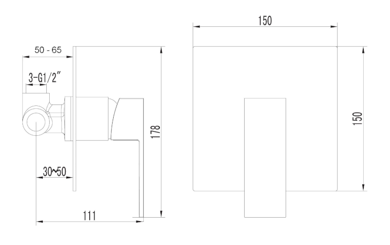 LATUS podomítková sprchová baterie, 1 výstup, chrom 1102-41