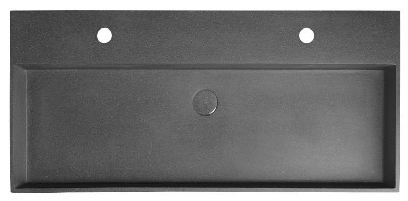 QUADRADO betonové dvojumyvadlo včetně výpusti, 96x44cm, černý granit AR473