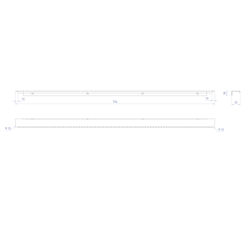 SITIA kovová úchytka 754mm, bílá mat SA800W