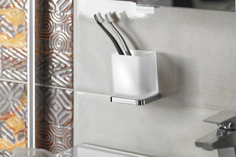 OLYMP sklenka, mléčné sklo, chrom 1321-77