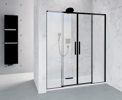 ALTIS BLACK posuvné dveře 1670-1710mm, výška 2000mm, čiré sklo AL4412B