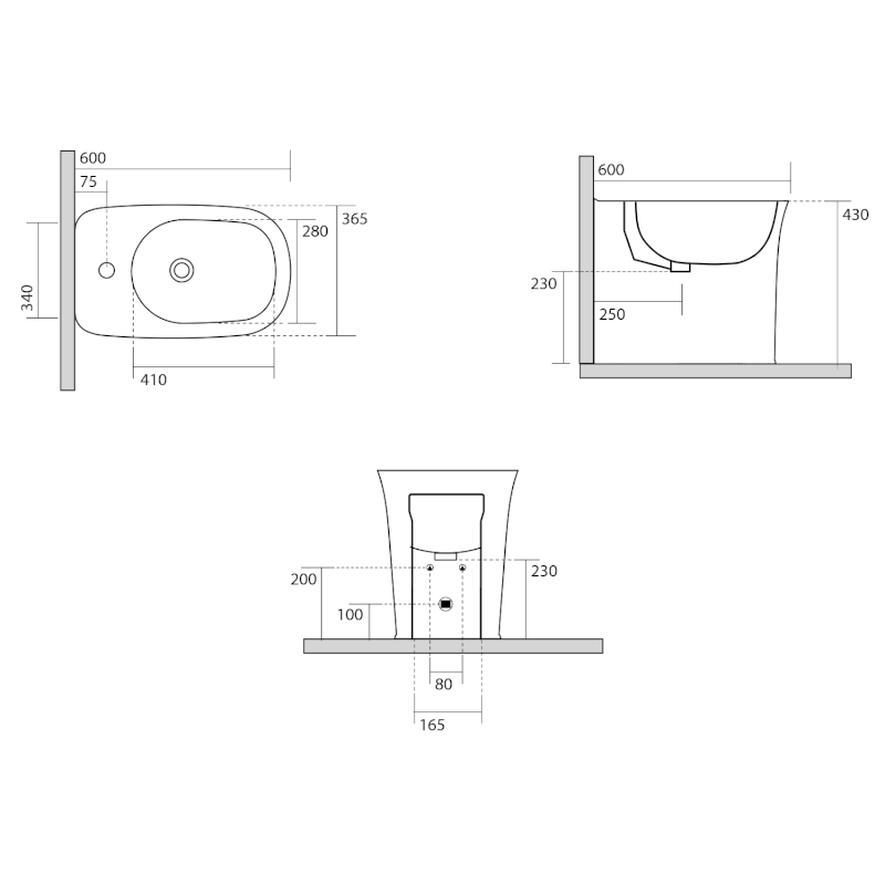 THE NEW YORKER bidet stojící 36,5x60cm, bílá 562001