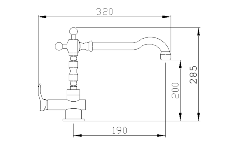 KIRKÉ stojánková dřezová baterie, chrom KI14C