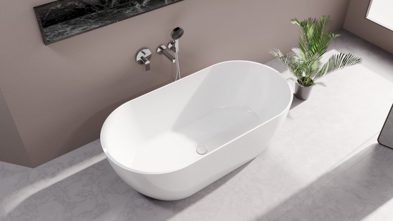 REDUTA volně stojící vana litý mramor 171x81x58cm, bílá 71842