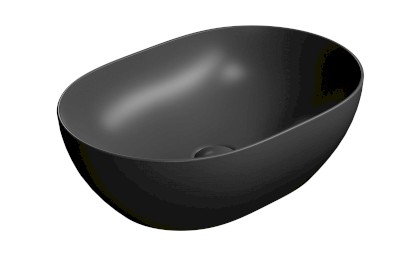 PURA keramické umyvadlo na desku, 50x35cm, černá mat 886026