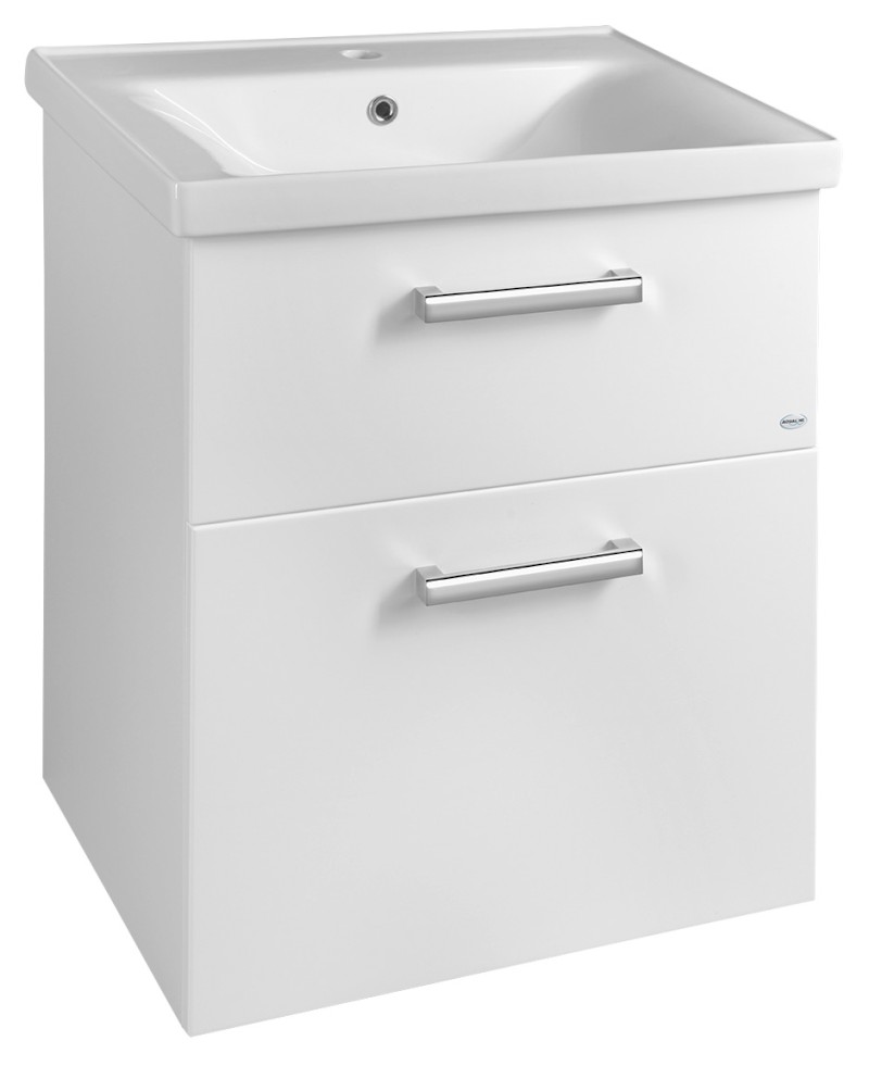 VEGA umyvadlová skříňka 62x72,6x43,6cm, 2x zásuvka, bílá VG063