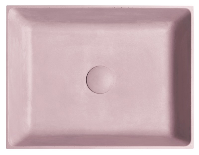 FORMIGO betonové umyvadlo na desku, 47,5x36,5cm, růžová mat FG121