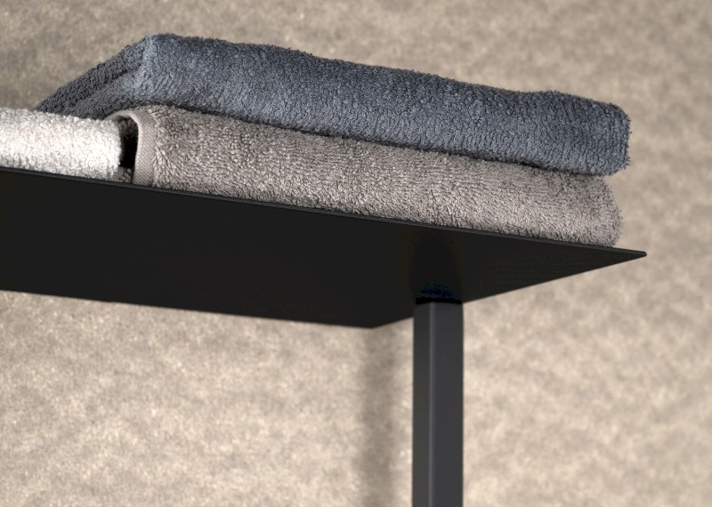 SKA nástěnný sušák ručníků s policí 604x1184x252mm, černá mat SKA702