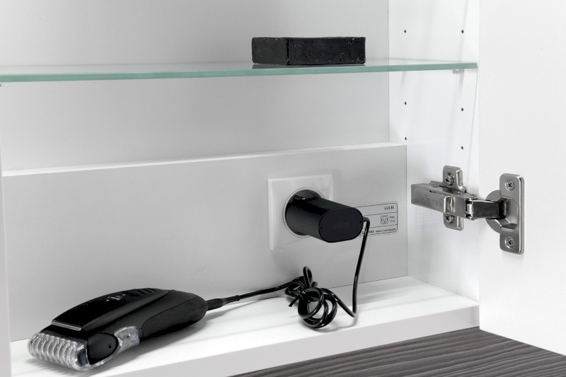 LUCIE galerka s LED osvětlením, 65x70x17cm, bílá LU065-0030