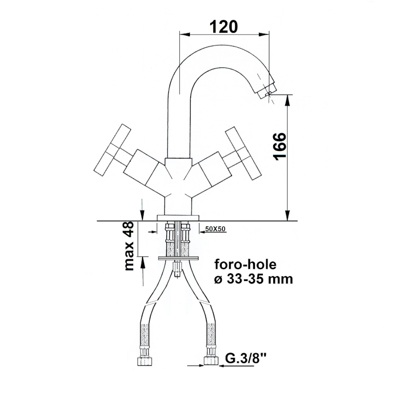 TRAX stojánková umyvadlová baterie, chrom 617/S