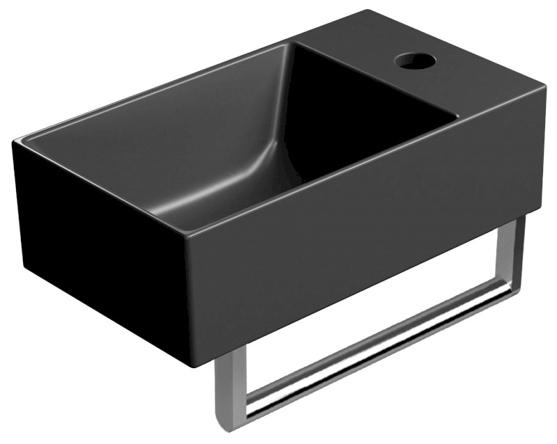 KUBE X keramické umývátko 40x23cm, pravé/levé, černá mat 9484126