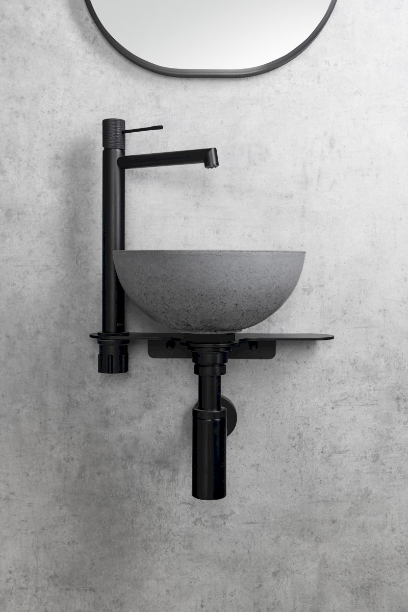 Kovová podložka mezi umyvadlo a desku, výška 10mm, černá mat TY6401B