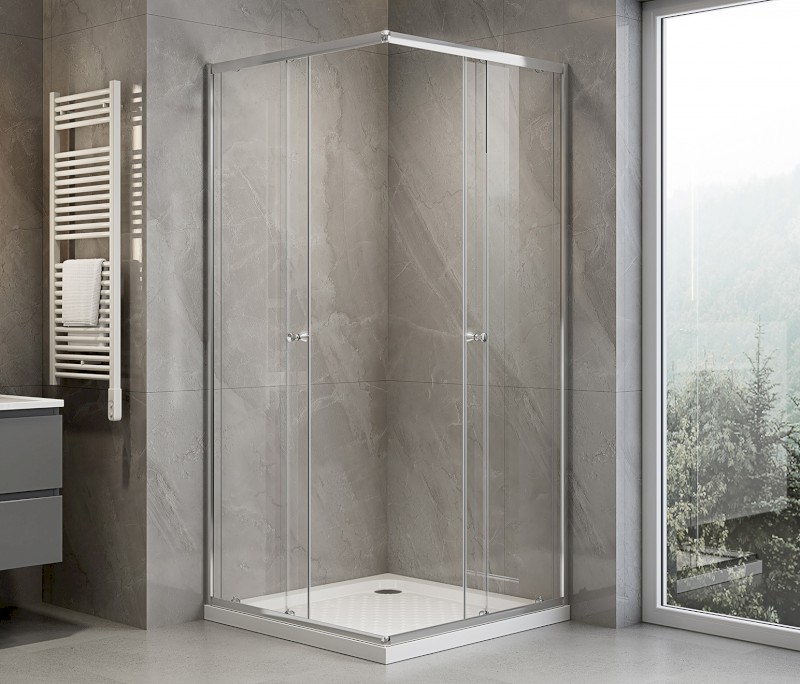 AGGA čtvercová sprchová zástěna 800x800mm, čiré sklo HLF808Y