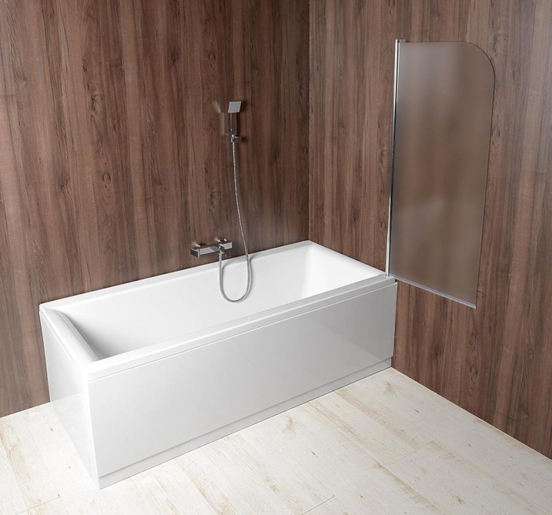 VILMA vanová zástěna 600x1400 mm, chrom, pravá, sklo matné AQ6018P