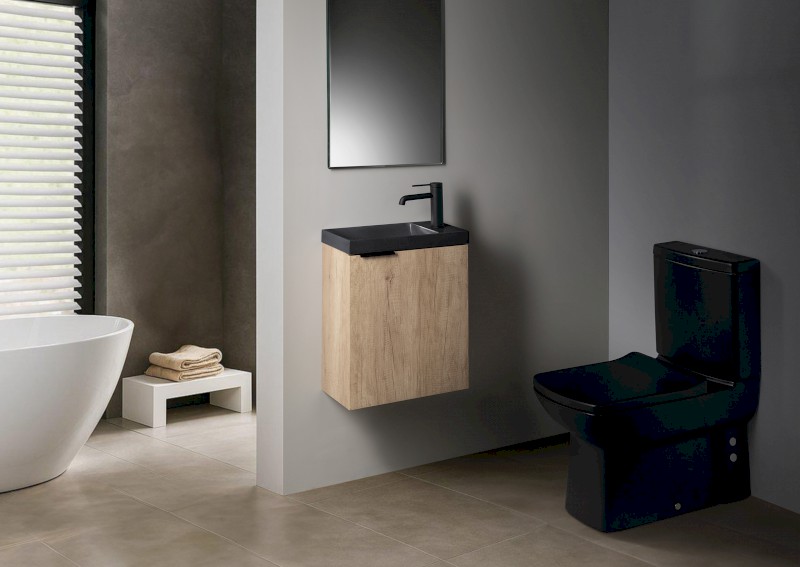 AGOS betonové umývátko 40x22cm, levé/pravé, antracit pololesk AS40016