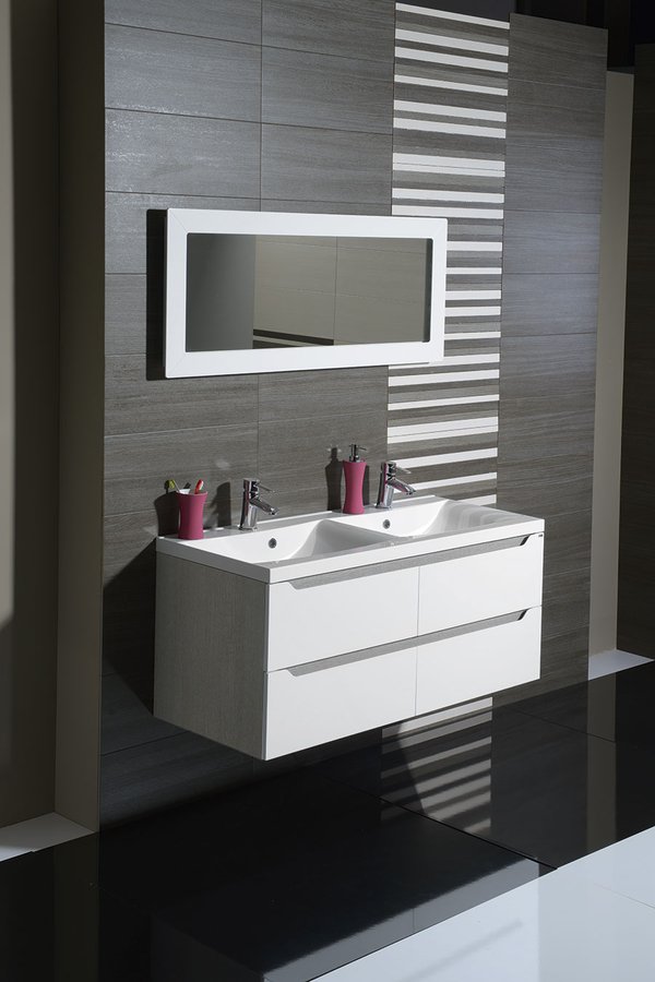 WAVE dvojumyvadlová skříňka 119,7x50x47,8cm, bílá/dub collingwood WA120-3019