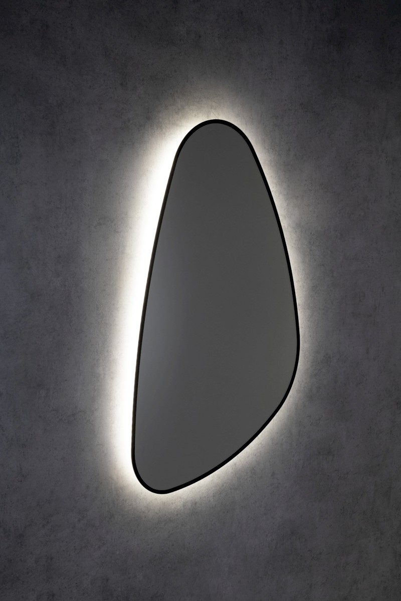 ELENA zrcadlo s LED podsvícením 20W, 68x96cm, černá mat 30574CI