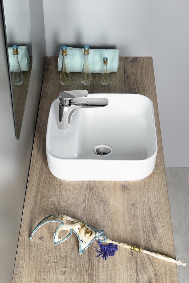 MOLVENO keramické umyvadlo na desku, 39,5x39,5 cm, bílá AR453