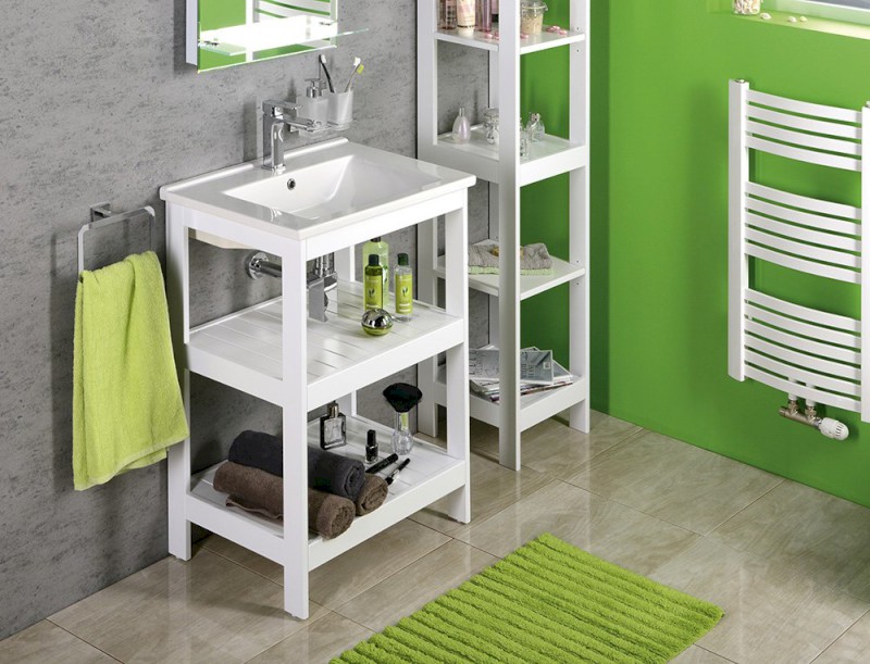 ETIDE policová umyvadlová skříňka 61,5x85x44 cm, bílá mat ET610