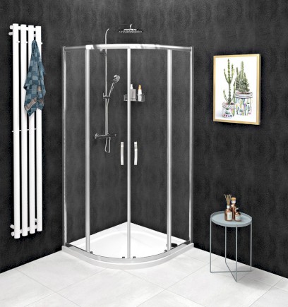SIGMA SIMPLY čtvrtkruhová sprchová zástěna 800x800 mm, R550, čiré sklo GS5580