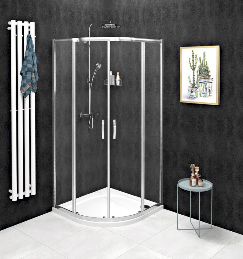 SIGMA SIMPLY čtvrtkruhová sprchová zástěna 800x800 mm, R550, čiré sklo GS5580
