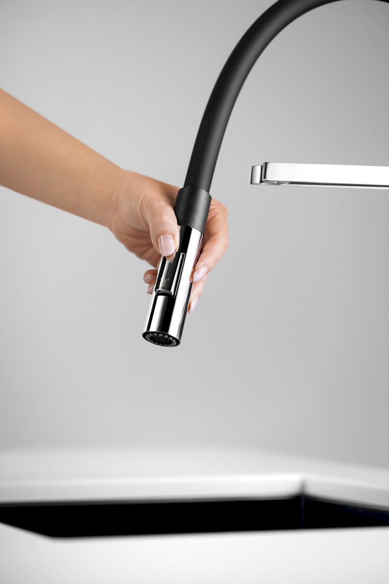 ATON stojánková dřezová baterie se sprškou, chrom EV125