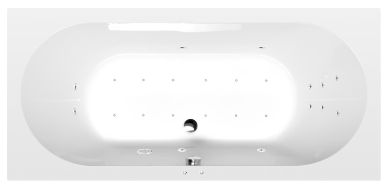 LEVANA hydromasážní vana, 170x80x39cm, Attraction Hydro-Air, chrom 71745.4010