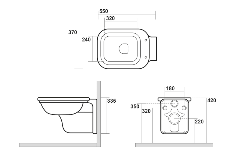 WALDORF závěsná WC mísa, 37x55cm, bílá 411501