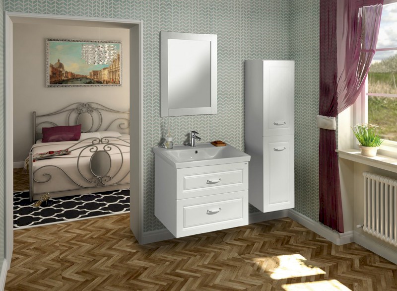 FAVOLO zrcadlo v rámu 70x90cm, bílá mat FV090