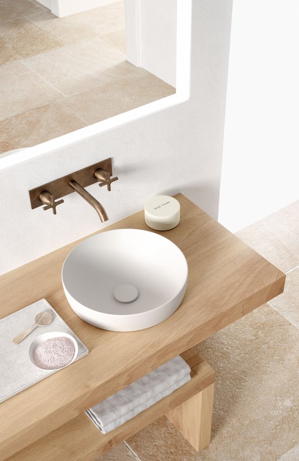 PURA keramické umyvadlo na desku, průměr 40cm, bílá ExtraGlaze 884611