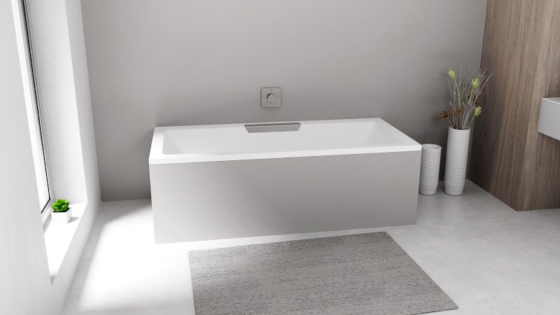 CASCATA obdélníková vana 185x85x45cm, kaskáda nerez 73836.100