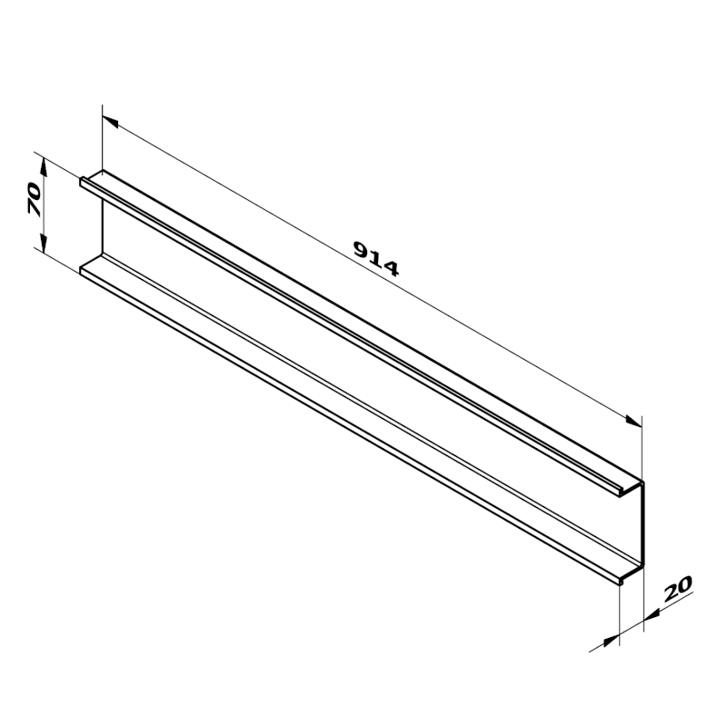 CHANEL dekorační lišta mezi zásuvky 914x70x20 mm, bílá mat DT903