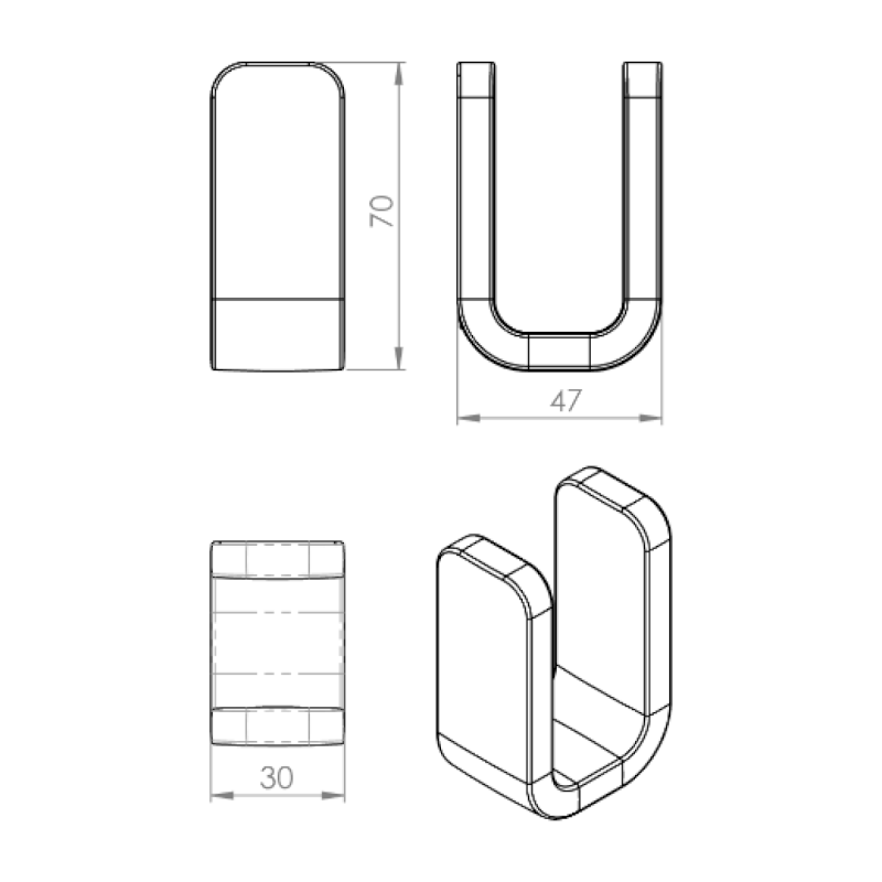 OUTLINE háček, chrom 322613