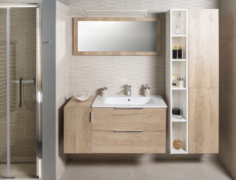 CIRASA umyvadlová skříňka 69,8x52x46cm, dub Alabama CR701-2222