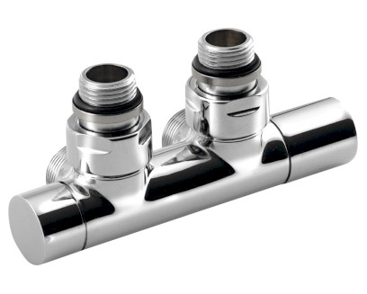 TWIN připojovací sada ventilů pro středové připojení, chrom CP401S