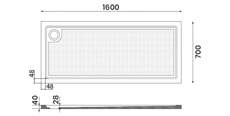 NORA sprchová vanička z litého mramoru, obdélník 160x70cm PN16070