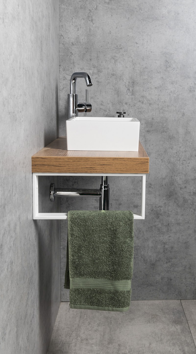 SANNA umývátko na desku, litý mramor, 25x25cm, bílá SN250