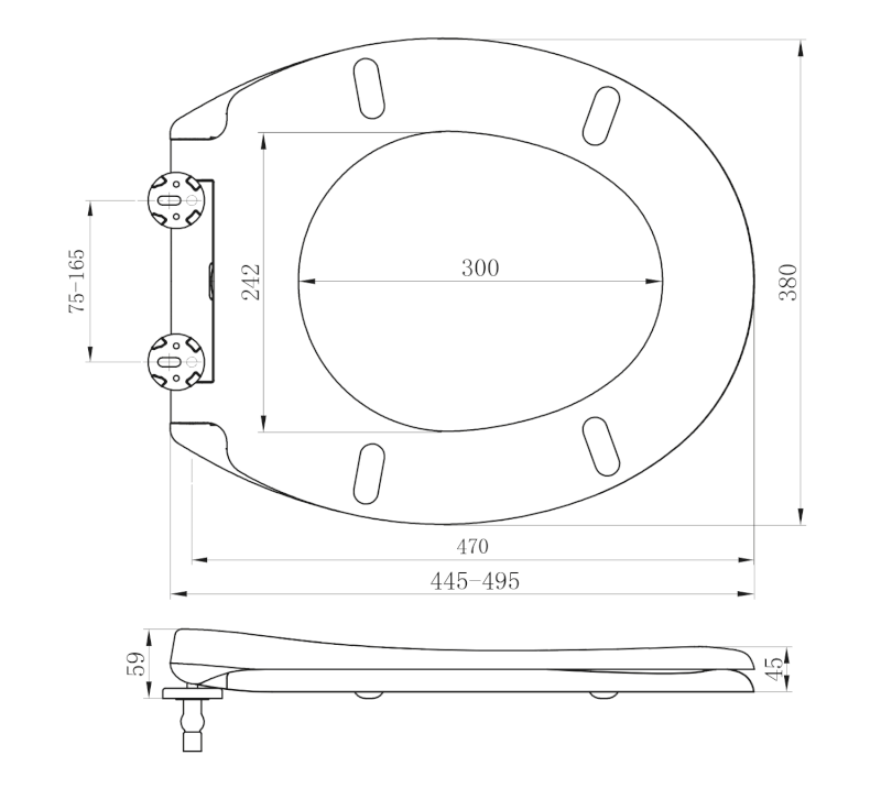 CLASSIC WC sedátko, Soft Close, Quick Release, bílá/bronz MSB87CN11
