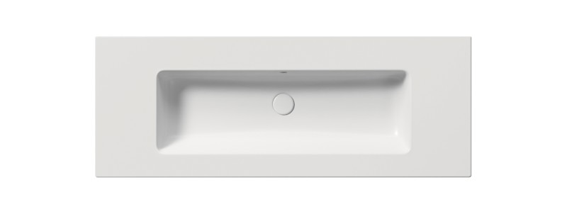 PURA keramické umyvadlo Slim 122x46cm, bez otvoru, bílá mat 8887009