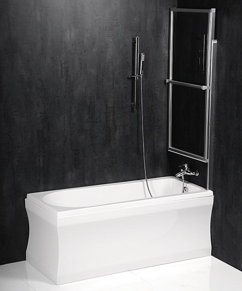 OLBIA vanová zástěna s pneumatickým zdvihem, š. 1230mm, stříbrná, čiré sklo 30317