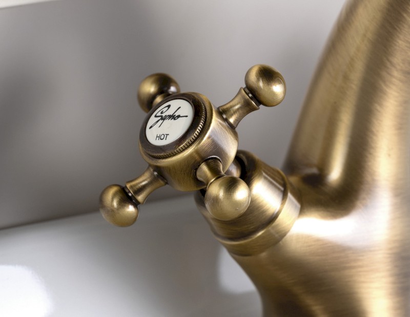 ANTEA stojánková umyvadlová baterie vysoká s výpustí, bronz 3276